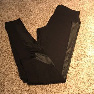 Black Alo size S leggings. Mesh and shiny accents